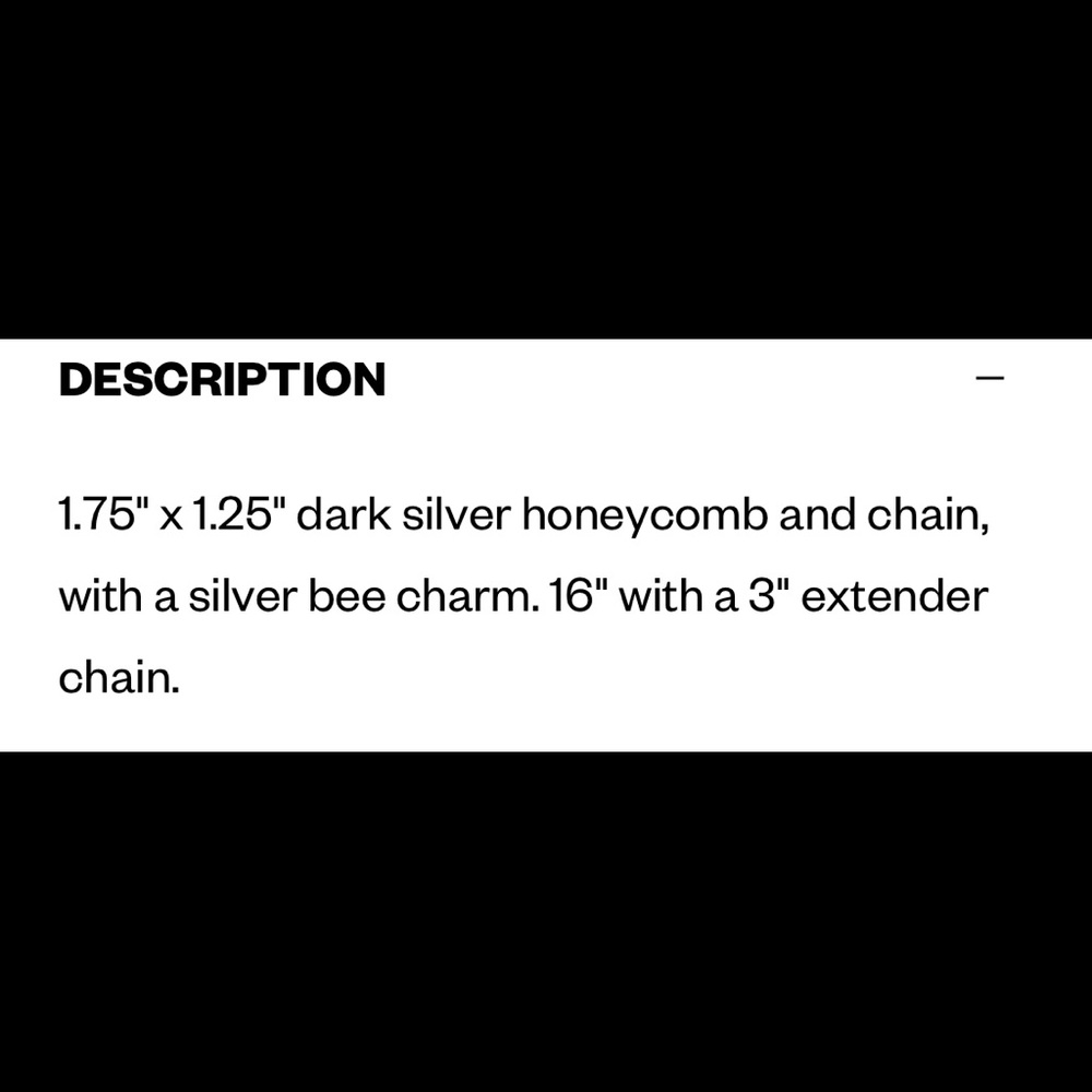 *FREE! with $9 purchase* โAvecโ Honeycomb Necklace, silver bee charm - Picture 3 of 10